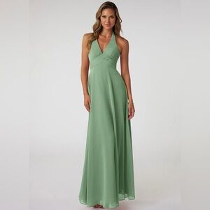 Azazie Tessie
Matcha A-Line V-Neck Pleated Chiffon Dress